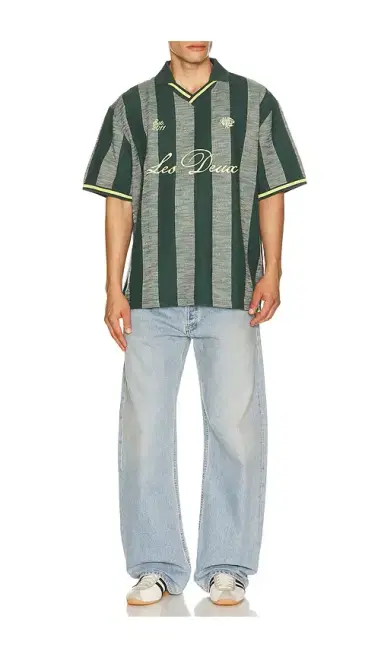 Les Deux Stripe Jacquard Football Jersey | Thumbnail 3