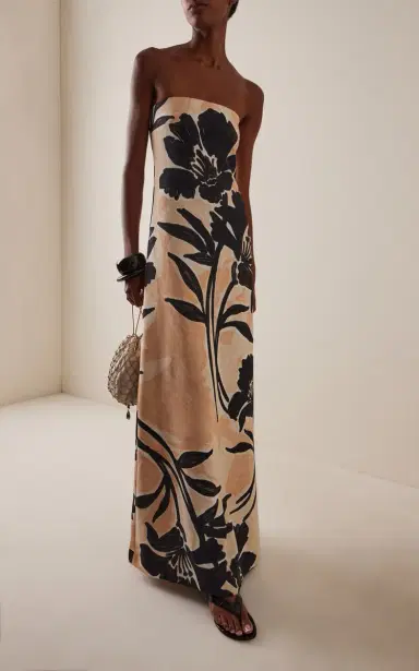 Cara Cara Benita Strapless Floral Crepe Maxi Dress | Thumbnail 2 Cara Cara Benita Strapless Floral Crepe Maxi Dress | Thumbnail 2