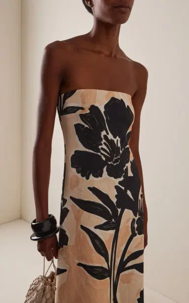 Cara Cara Benita Strapless Floral Crepe Maxi Dress | Thumbnail 3 Cara Cara Benita Strapless Floral Crepe Maxi Dress | Thumbnail 3