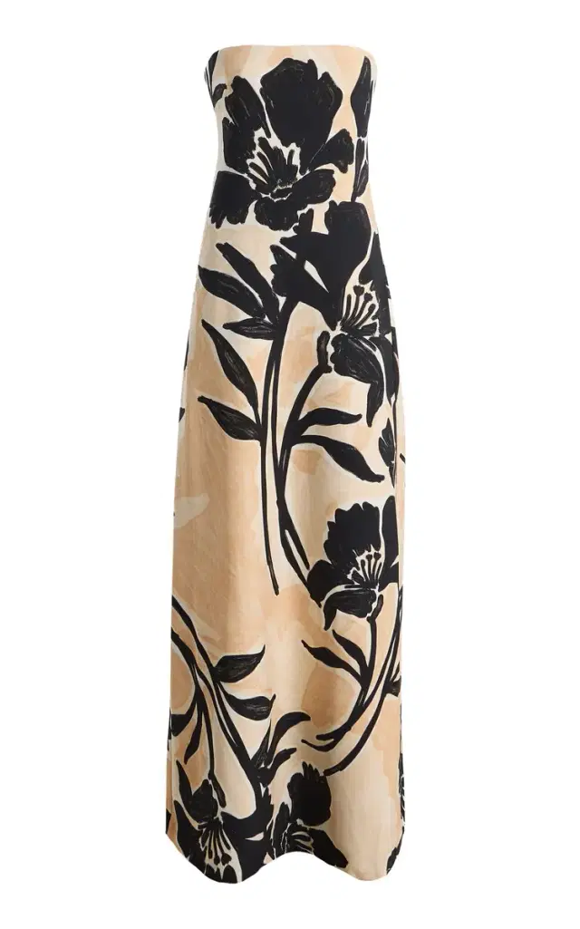 Benita Strapless Floral Crepe Maxi Dress Benita Strapless Floral Crepe Maxi Dress