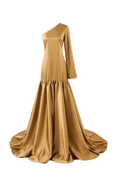 The New Arrivals Ilkyaz Ozel Ecliptia One-Shoulder Satin Maxi Dress | Thumbnail 6