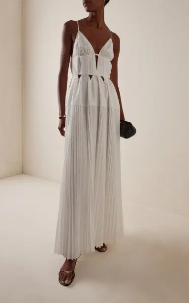 Simkhai Selene Pleated Crepe Maxi Dress | Thumbnail 2 Simkhai Selene Pleated Crepe Maxi Dress | Thumbnail 2