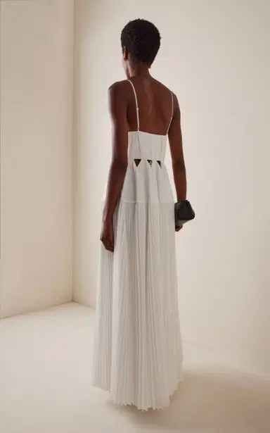 Simkhai Selene Pleated Crepe Maxi Dress | Thumbnail 4 Simkhai Selene Pleated Crepe Maxi Dress | Thumbnail 4