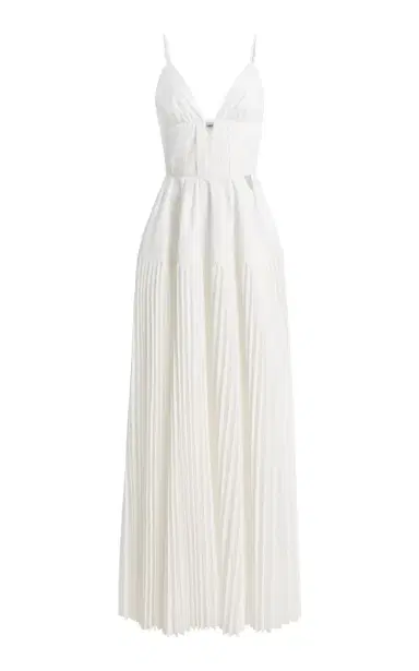 Simkhai Selene Pleated Crepe Maxi Dress | Thumbnail 1 Simkhai Selene Pleated Crepe Maxi Dress | Thumbnail 1
