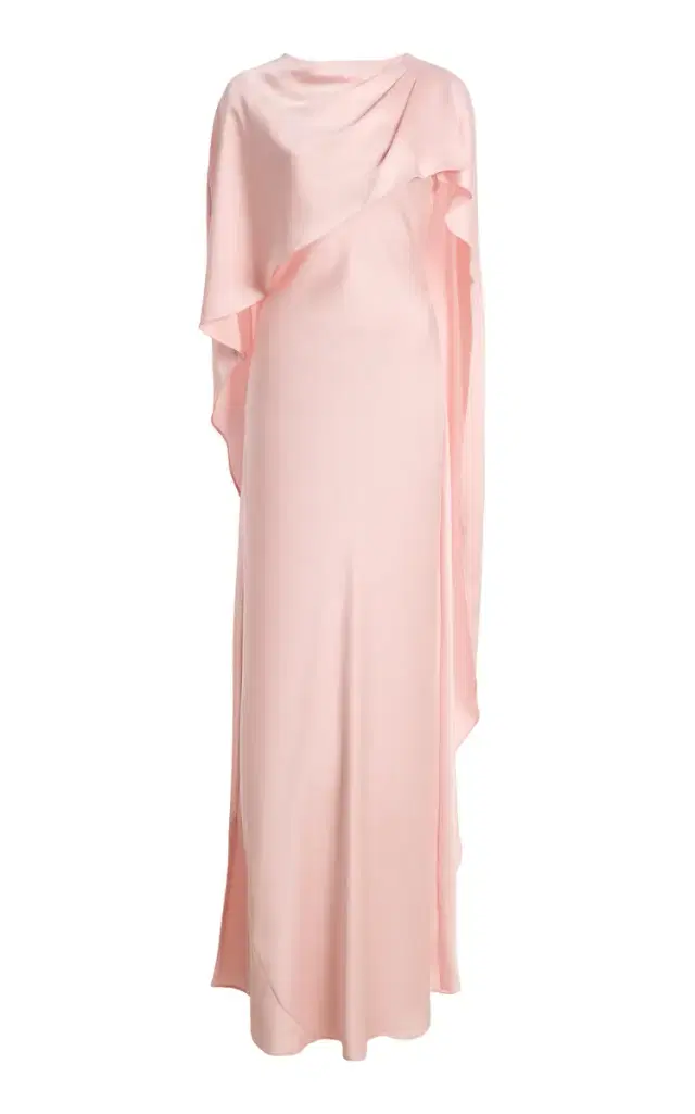 SIMKHAI Izel Crepe Cape Gown