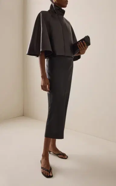 Simkhai Raven Pencil Leather Skirt | Thumbnail 2