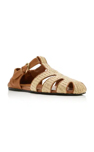 Miu Miu Raffia Fisherman Sandals | Thumbnail 4