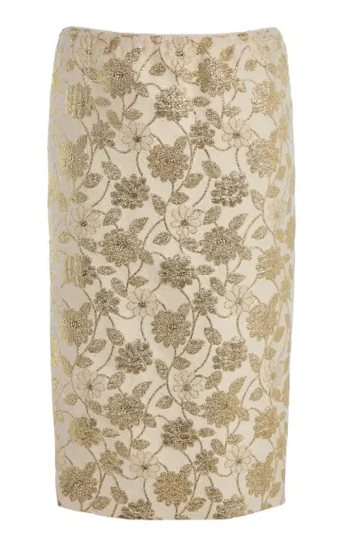 Saint Laurent Floral Brocade Midi Skirt | Thumbnail 6 Saint Laurent Floral Brocade Midi Skirt | Thumbnail 6
