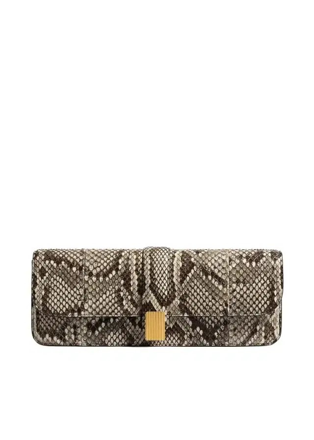 Khaite Blake Clutch In Natural Python
