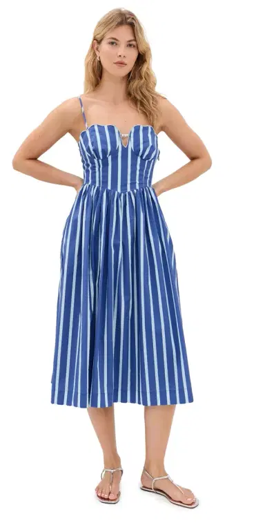 English Factory Marine Striped Maxi Dress Blue tripes | Thumbnail 1 English Factory Marine Striped Maxi Dress Blue tripes | Thumbnail 1