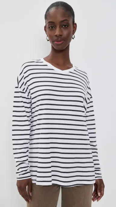 Jamie Haller The High V Tee White Stripe | Thumbnail 2 Jamie Haller The High V Tee White Stripe | Thumbnail 2