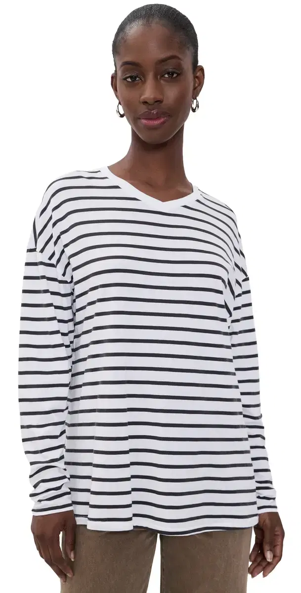 The High V Tee White tripe