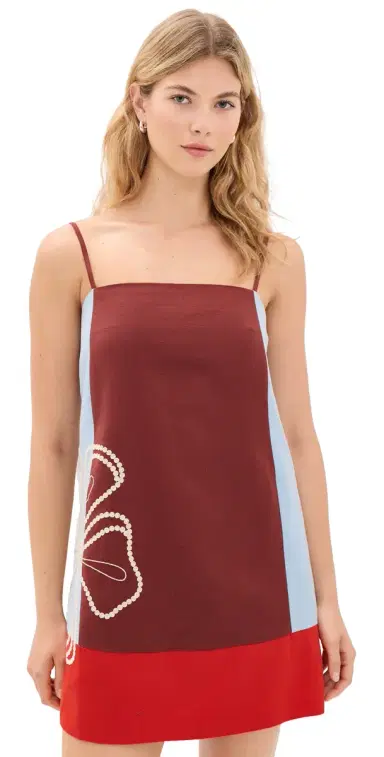 TANYA TAYLOR Bianca Mini Dress Redwood Multi 0 | Thumbnail 1 TANYA TAYLOR Bianca Mini Dress Redwood Multi 0 | Thumbnail 1