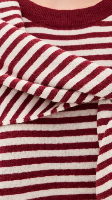 LIONESS Olsen Knit Top Wine Stripe | Thumbnail 6