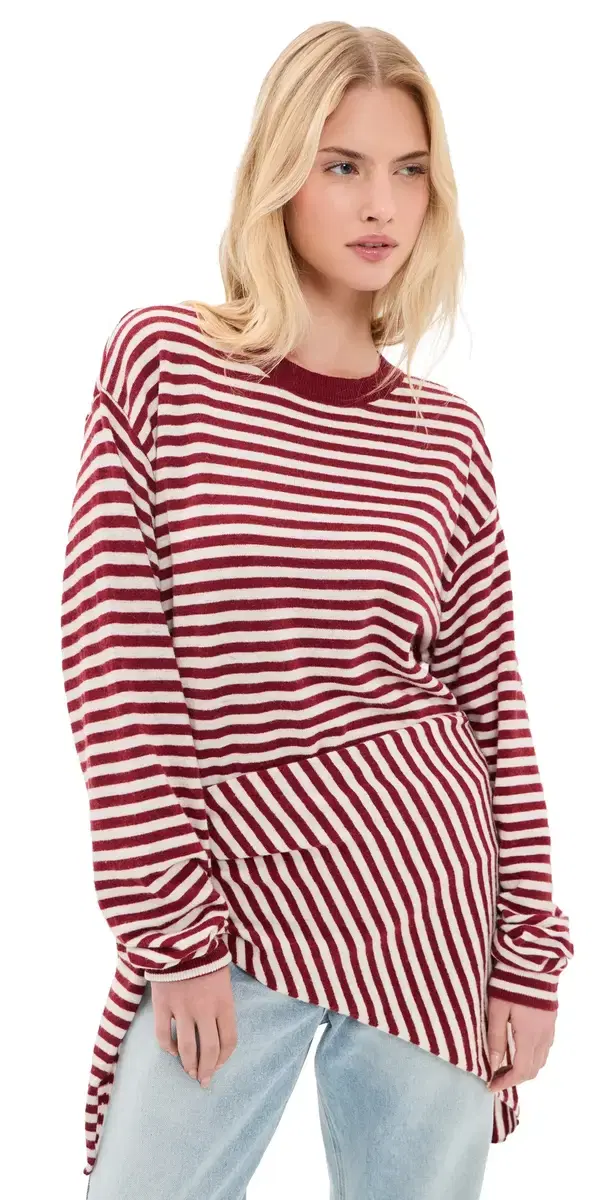 Olsen Knit Top Wine tripe