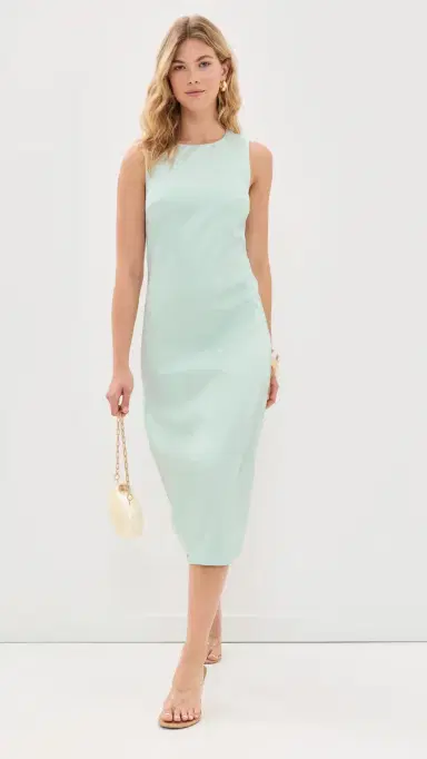 English Factory Satin Midi Dress Mint M | Thumbnail 5