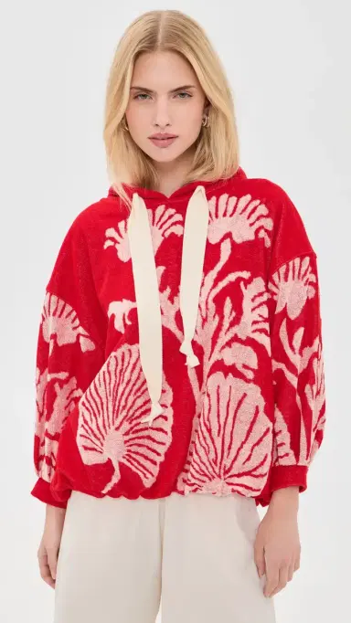 Free People Shell Baby Hoodie Cherry Combo S | Thumbnail 2
