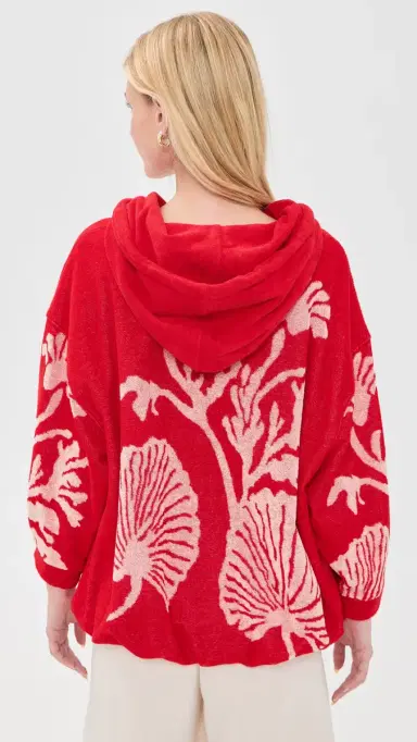 Free People Shell Baby Hoodie Cherry Combo S | Thumbnail 3