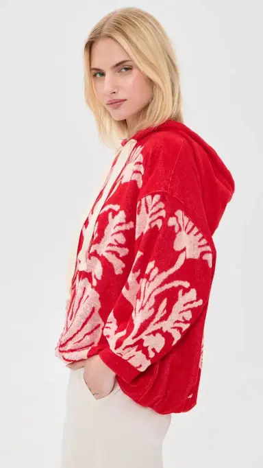 Free People Shell Baby Hoodie Cherry Combo S | Thumbnail 4