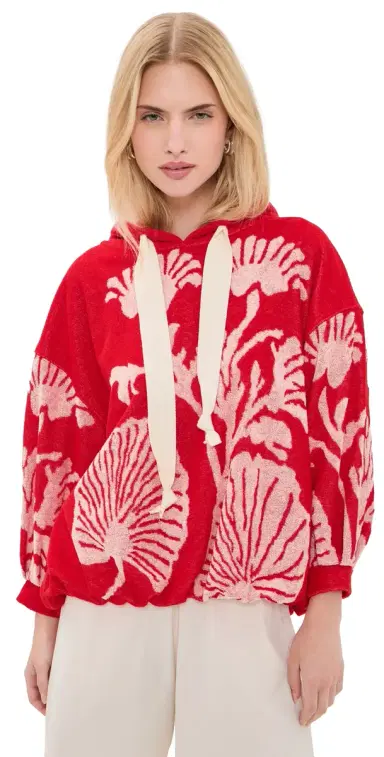Free People Shell Baby Hoodie Cherry Combo S | Thumbnail 1