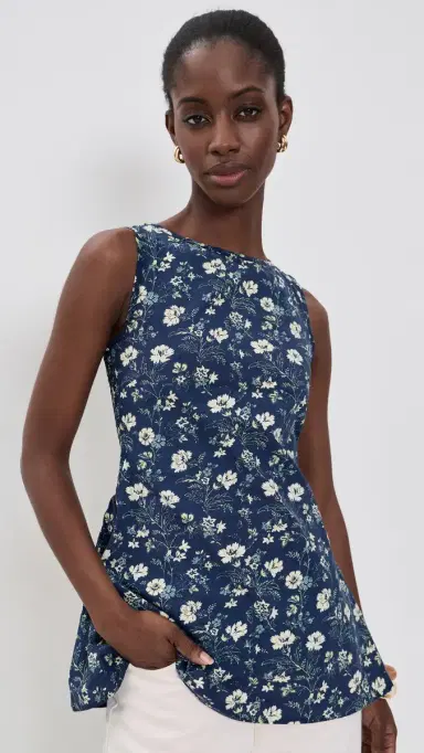 La Maregold The Celine Top Indigo Chintz Floral M | Thumbnail 2