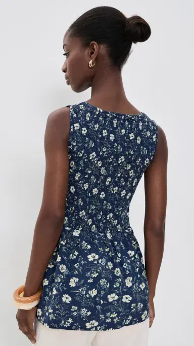 La Maregold The Celine Top Indigo Chintz Floral M | Thumbnail 3