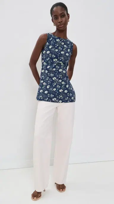 La Maregold The Celine Top Indigo Chintz Floral M | Thumbnail 5