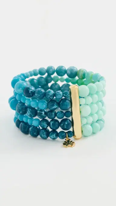 Lele Sadoughi Riviera Five Strand Bracelet Seafoam Spray One Size | Thumbnail 2
