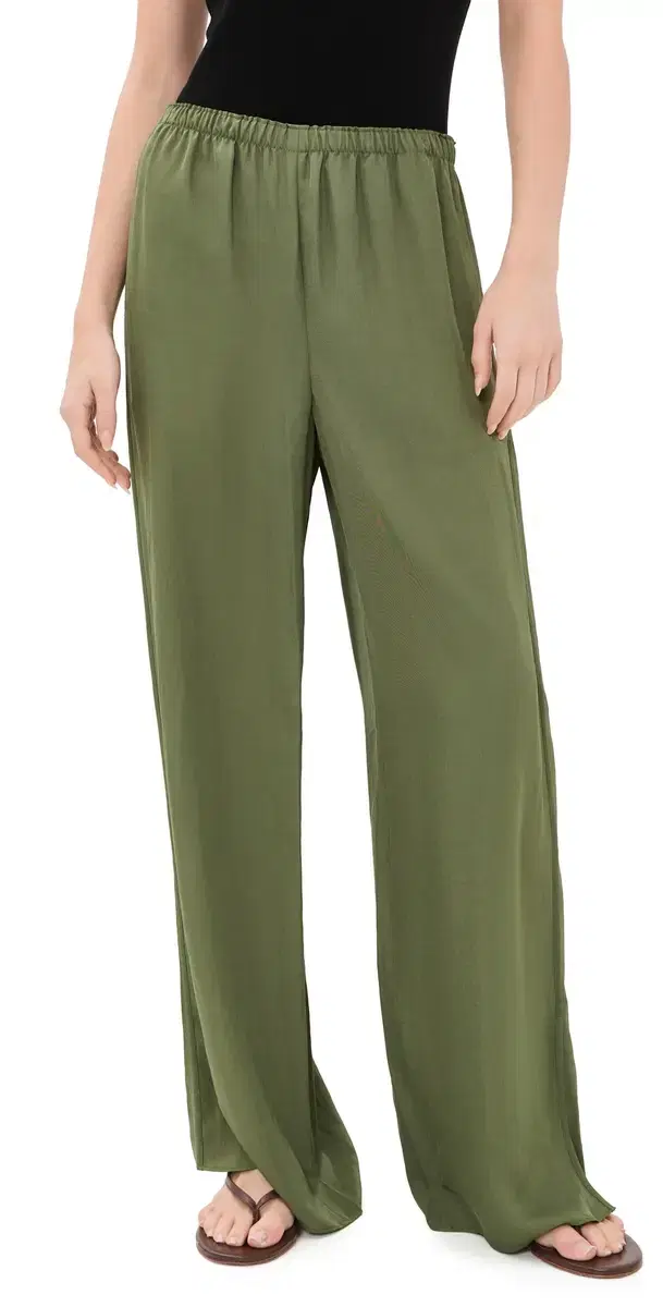 Slit Washed Twill Pants Forest oss - 2r2