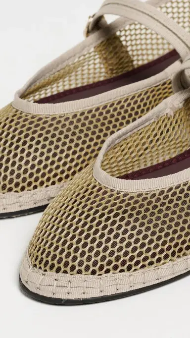 Flabelus Isabella Mesh Mary Jane Flats Khaki 39 | Thumbnail 6