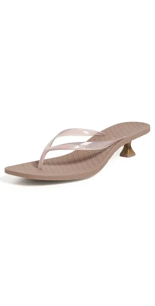 Tory Burch Jelly Heel Flip Flops 40mm Almond Flour