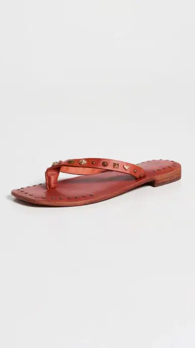 Free People Tide Flip Flops Rust Leather 9 | Thumbnail 2 Free People Tide Flip Flops Rust Leather 9 | Thumbnail 2