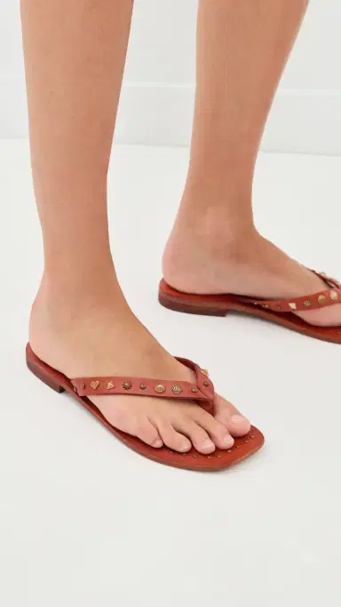 Free People Tide Flip Flops Rust Leather 9 | Thumbnail 3 Free People Tide Flip Flops Rust Leather 9 | Thumbnail 3