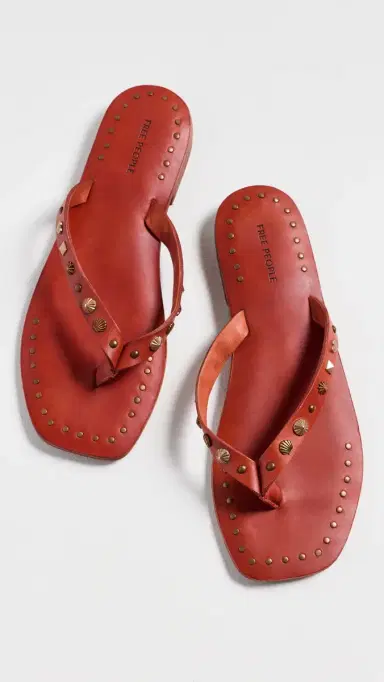 Free People Tide Flip Flops Rust Leather 9 | Thumbnail 5 Free People Tide Flip Flops Rust Leather 9 | Thumbnail 5