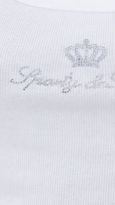Sporty & Rich Juicy Crown Ribbed Tank White S | Thumbnail 6