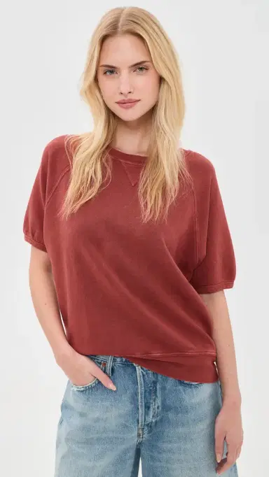 B SIDES Short Sleeve Sweatshirt Faded Tomato | Thumbnail 2