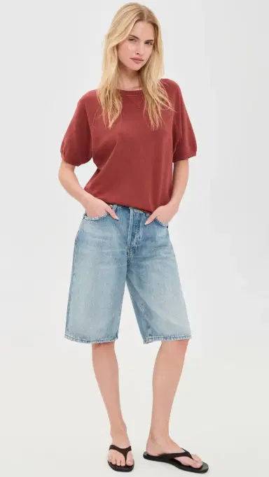 B SIDES Short Sleeve Sweatshirt Faded Tomato | Thumbnail 5