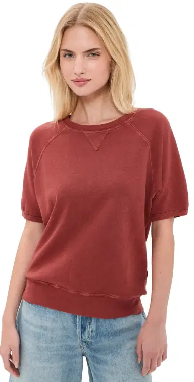 B SIDES Short Sleeve Sweatshirt Faded Tomato | Thumbnail 1