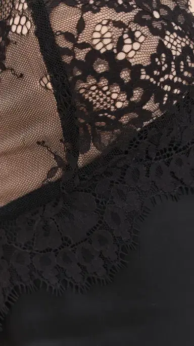 Alice + Olivia Viola Lace Halter Mini Dress Black 4 | Thumbnail 6