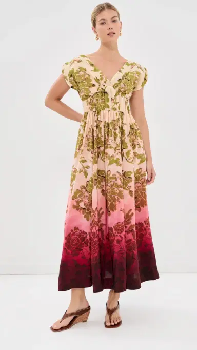 La DoubleJ Waldorf Silk Dress Oasis Ombre Placee Red 40 | Thumbnail 2 La DoubleJ Waldorf Silk Dress Oasis Ombre Placee Red 40 | Thumbnail 2