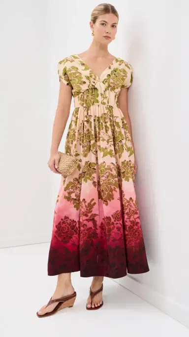 La DoubleJ Waldorf Silk Dress Oasis Ombre Placee Red 40 | Thumbnail 5 La DoubleJ Waldorf Silk Dress Oasis Ombre Placee Red 40 | Thumbnail 5