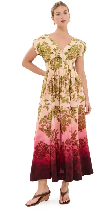La DoubleJ Waldorf Silk Dress Oasis Ombre Placee Red 40 | Thumbnail 1 La DoubleJ Waldorf Silk Dress Oasis Ombre Placee Red 40 | Thumbnail 1