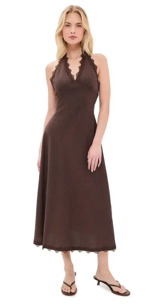 tars Align Midi Dress Brown