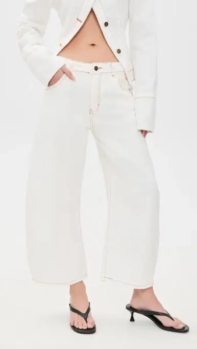 LIONESS Horseshoe Cropped Jeans Porcelain | Thumbnail 2