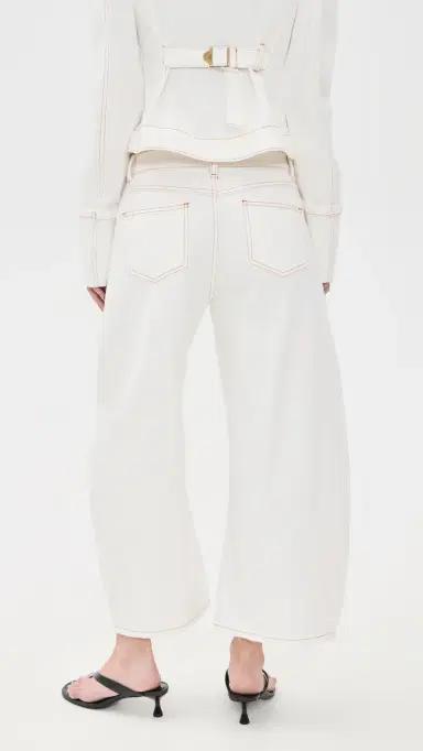 LIONESS Horseshoe Cropped Jeans Porcelain | Thumbnail 3