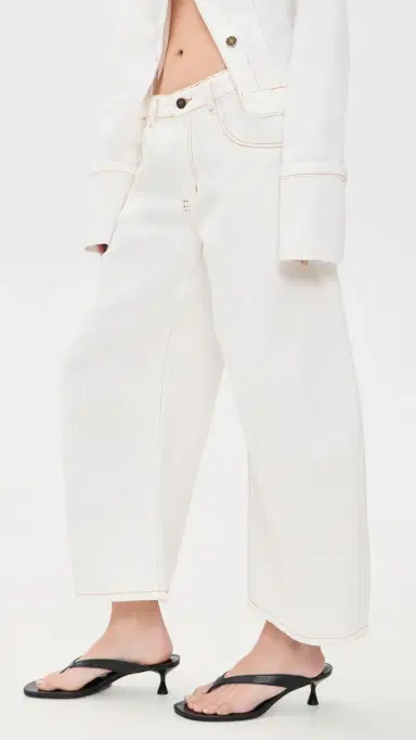 LIONESS Horseshoe Cropped Jeans Porcelain | Thumbnail 4