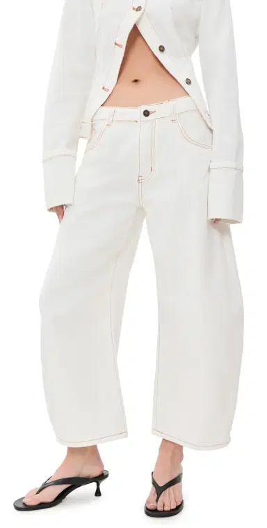 LIONESS Horseshoe Cropped Jeans Porcelain | Thumbnail 1