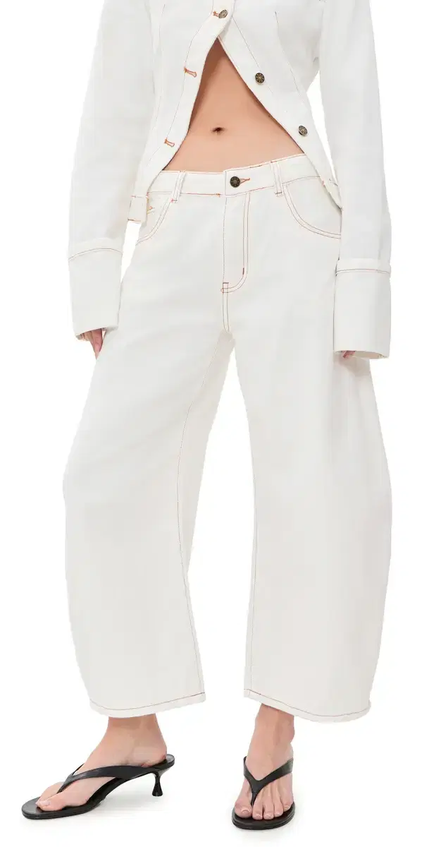 Horseshoe Cropped Jeans Porcelain