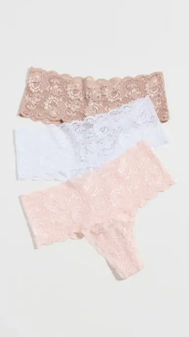 Cosabella Never Say Never Comfy Thongs 3 Pack Mandorla/Pink Lilly/White | Thumbnail 2