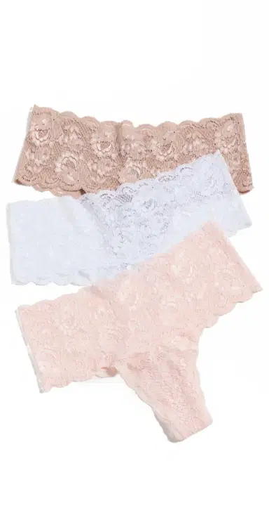 Cosabella Never Say Never Comfy Thongs 3 Pack Mandorla/Pink Lilly/White | Thumbnail 1